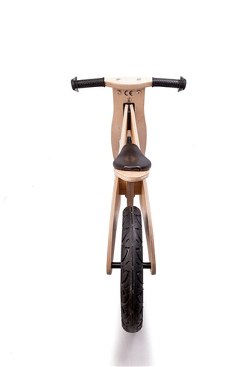 Wooden Balance Bike for Kids Toddler Child 2-6 yr Training Ride Bike Natural Wood with Hand grip rubber tyres spoke wheels