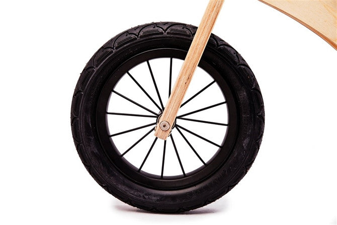 Wooden Balance Bike for Kids Toddler Child 2-6 yr Training Ride Bike Natural Wood with Hand grip rubber tyres spoke wheels