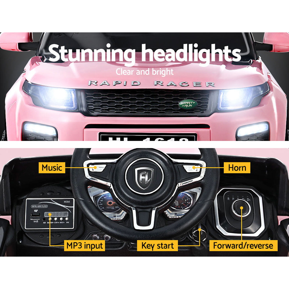 Rigo Kids Ride On Car Electric 12V Remote Toy Cars Battery SUV Toys Pink